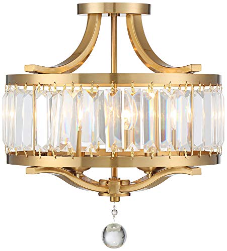 Prava 16 1 2" Wide Brass and Crystal Semi