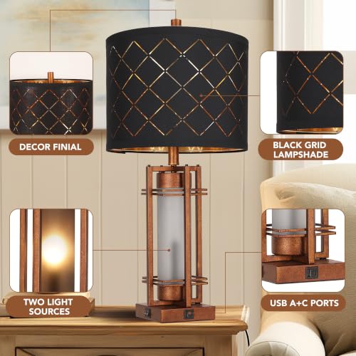 27'' Modern Table Lamp with Nightlight