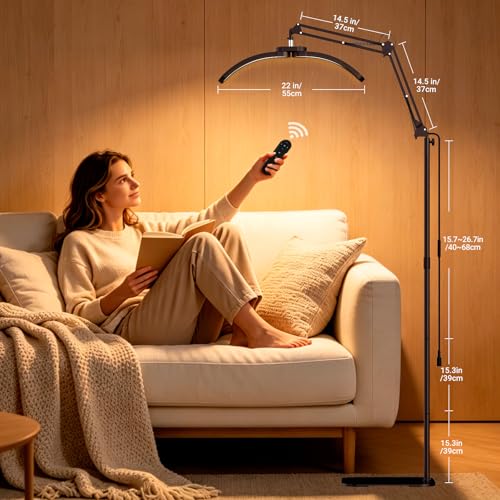 3-in-1 22" Half Moon Lash Light Remote LED Beauty Lamp 3 Color Shadow-Free (3 Count)