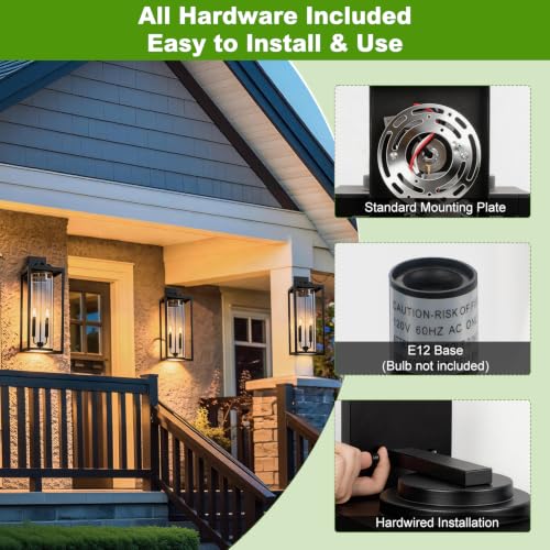 Large 24 Inch Outdoor Wall Light Fixtures (2 Count)