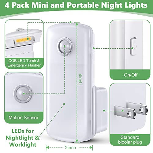 4 Pack 4 in 1 Home Emergency Power Failure Night Lights (4 Count)