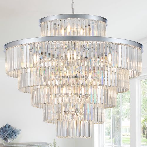 36" Large Crystal Chandelier