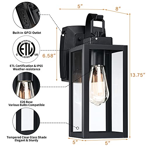 Outdoor Porch Lights with GFCI Outlet