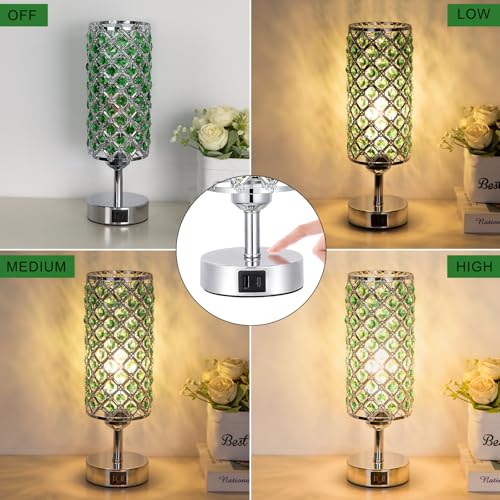 Green Crystal Bedside Lamp