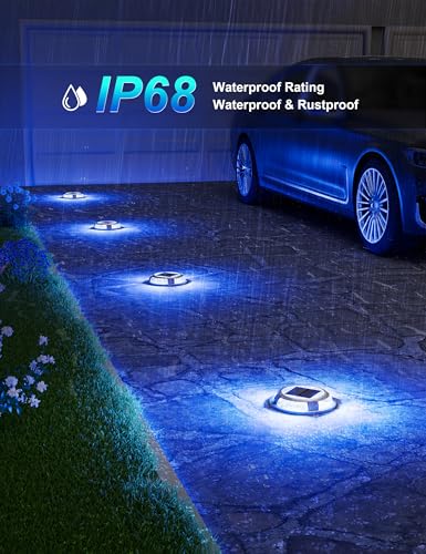 Solar Driveway & Deck Lights 8 Pack Dock Marine Ground LED Lights