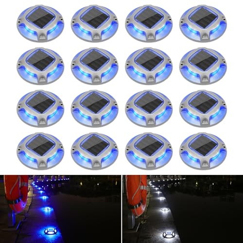 Solar Driveway Marker Lights Dock Marine Led Deck Outdoor 16 Pack (16 Count)
