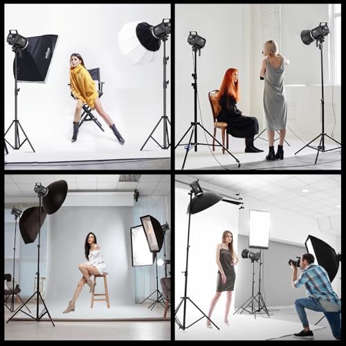 MS300V 2 Pack Professional Studio Strobe Flash Light 300W Studio Flash Strobe kit 300W GN58 0.1 (2 Count)