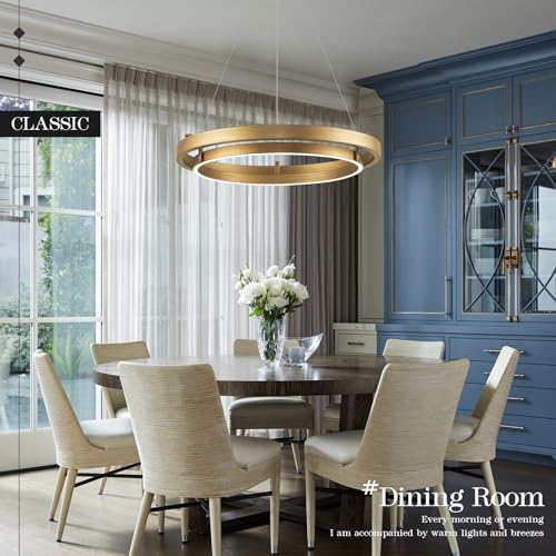 LED Ring Chandelier Brass Gold Chandeliers Dimmable