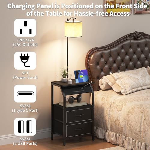 End Table with Floor Lamp
