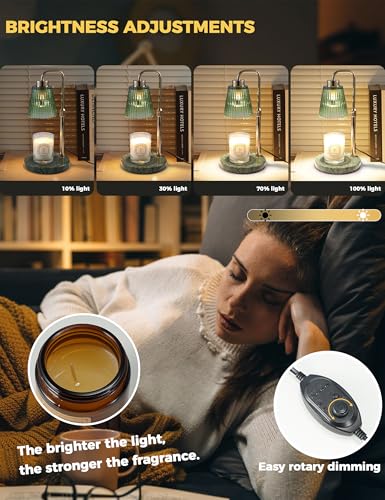 Marble Candle Warmer Lamp Green with Cycle Timer