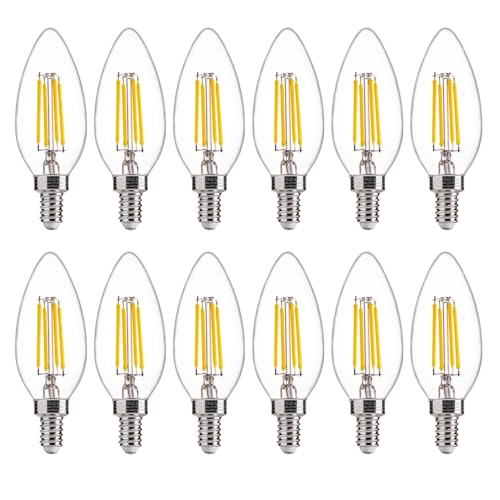 5000K Daylight 60W Equivalent Dimmable LED Candelabra Bulbs (12 Count)