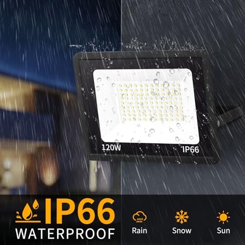 120W LED Flood Light Outdoor (2 Count)