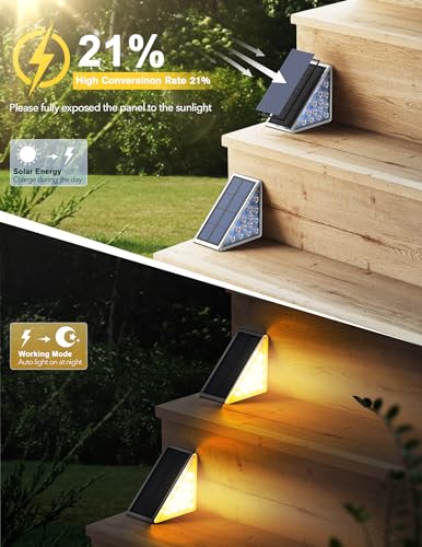 LED Solar Step Lights Waterproof Outdoor Stair Lights (6 Count)