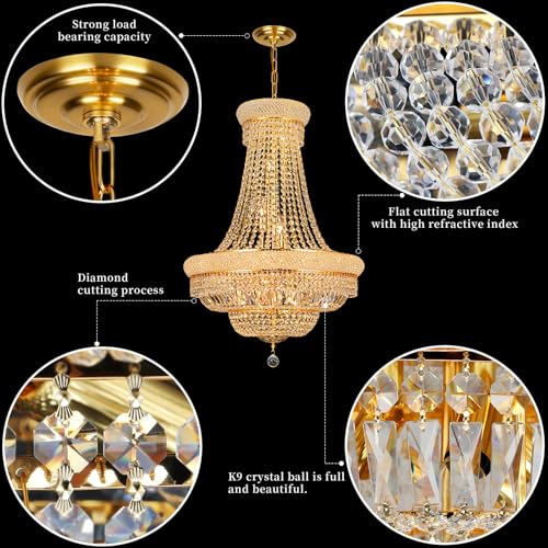 Gold Crystal Chandeliers for Dining Room
