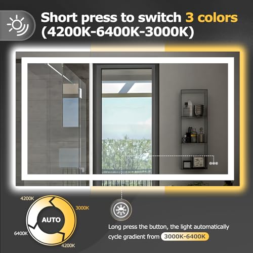 60"X36" LED Bathroom Mirror with Lights