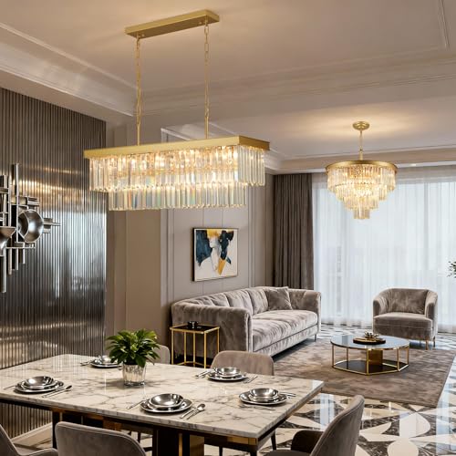 Gold Crystal Chandeliers for Dining Room