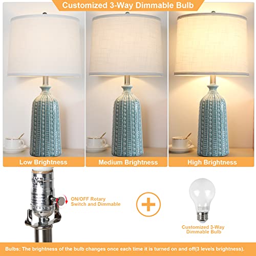 Green Ceramic Table Lamp 24.5"
