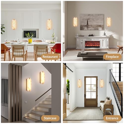 14.17in Alabaster Wall Sconces