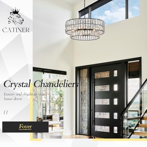 Black Crystal Chandelier 24" 8