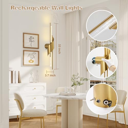 Battery Operated Wall Sconces Set of 2 (2 Count)