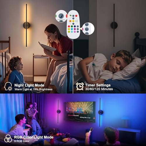 Battery Operated Wall Sconces Set of Two Wireless Wall Lights (2 Count)