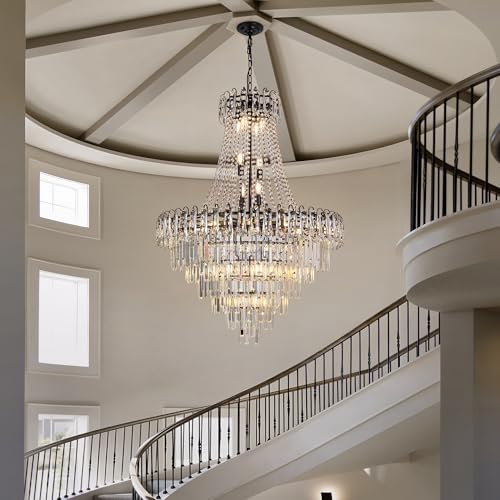 34 Inch Large Tiered Empire Crystal Chandelier