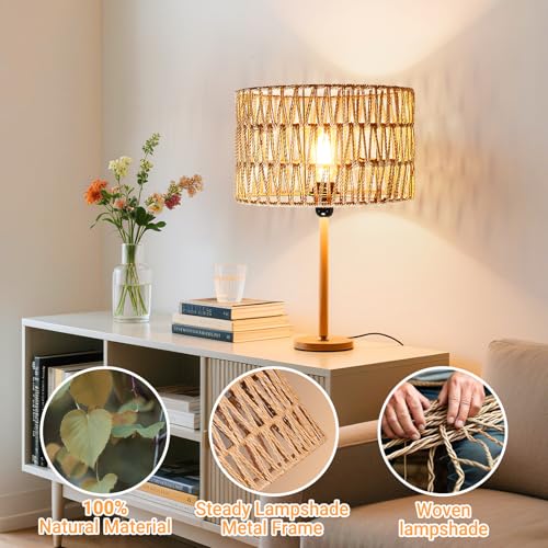 Hanging Light Boho Lamp Shades Small Lamp Shades for Table Lamps Vintage Rattan Lampshade for Hanging Lamp Wall Sconce Floor Lamp Woven LampShades for Living Room Decor Pendant Light