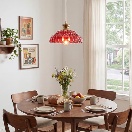 Red Glass Pendant Light
