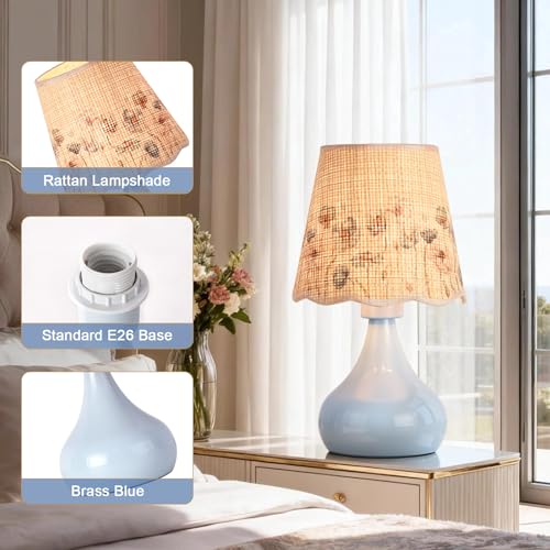 Blue Small Bedside Cute Table Lamp for Bedroom