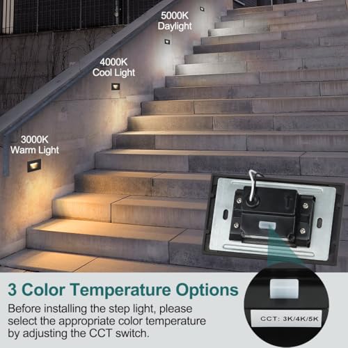 12V-24V AC/DC Low-Voltage LED Step Lights, 3CCT, 12-Pack (12 Count)
