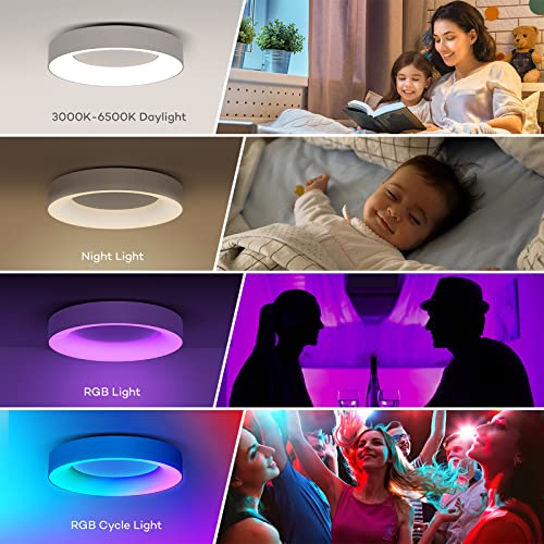 16 Inch RGB Led Flush Mount Ceiling Light with Remote Control