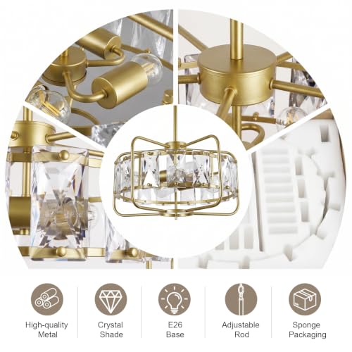 Crystal Chandeliers for Dining Room Lighting Fixtures Over Table