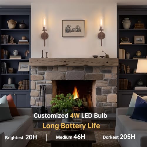 Battery Operated Wall Sconces Set of 2 (2 Count)
