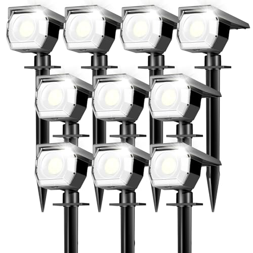 10 Pack Solar Spot Lights Outdoor Waterproof (10 Count)