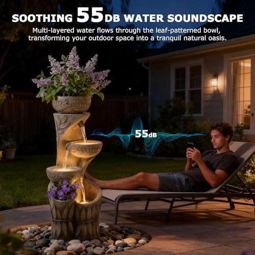 4 Tiered Water Fountain Outdoor Waterfall Fountains