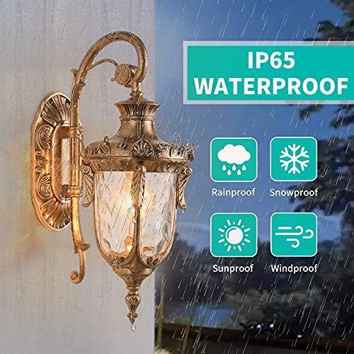 16.93” Outdoor Wall Light Fixture Bronze Exterior Wall Lantern