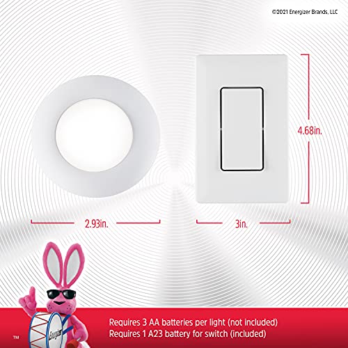 Battery Powered Puck Lights with Remote Wall Switch (2 Count)