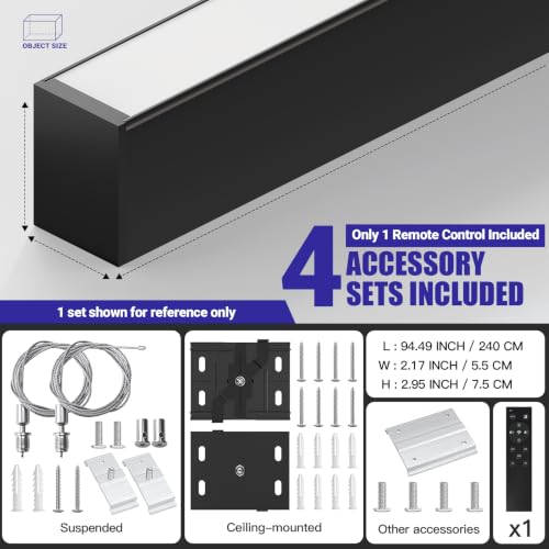 8FT LED Linear Light Fixture (4 Count)