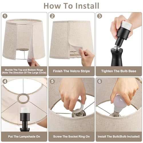 Modern Touch Lamps for Nightstand (2 Count)