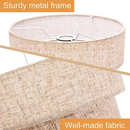 3 tier Drum Linen Lamp Shade for Pendant Lamp Floor Lamp Chandelier Replacement Shade Clip on Bulb Classic Round Lampshade Cover Only