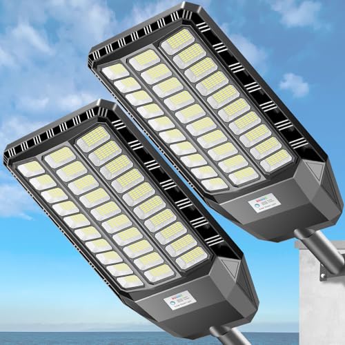 9000W Solar Lights Outdoor with Motion Sensor & Dusk to Dawn (2 Count)