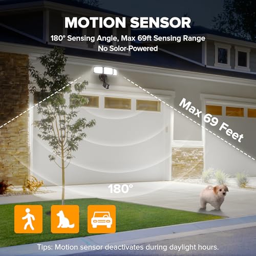 72W 7500LM LED Security Lights Motion Sensor Light Outdoor