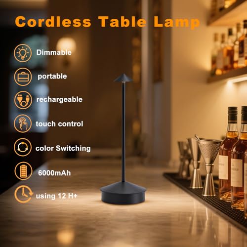 2 Pack Aluminum Cordless Table Lamp (2 Count)