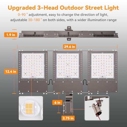 2025 New Upgraded 450W Dusk to Dawn LED Parking Lot Light 67500lm 5000K