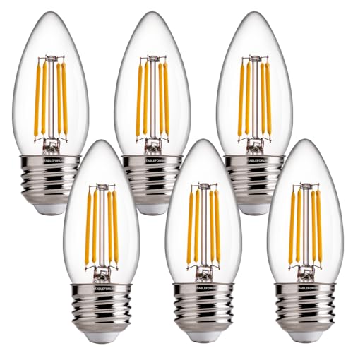 Dimmable Candelabra Light Bulbs 60W Equivalent E26 Base (6 Count)