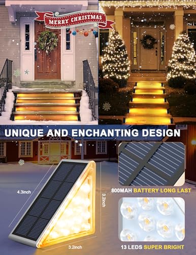 LED Solar Step Lights Waterproof Outdoor Stair Lights (12 Count)