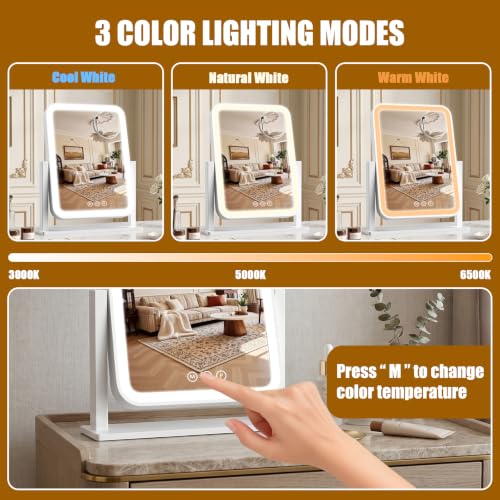 Vanity Mirror with Lights 12.6"x 16.2"