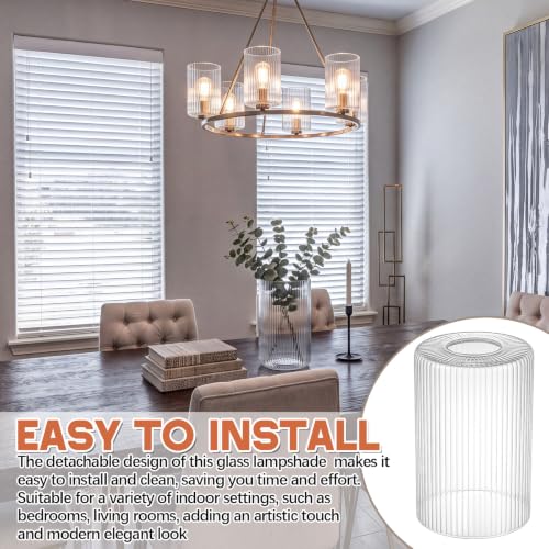 6 Pack Clear Ribbed Glass Lamp Shade 1 (6 Count)