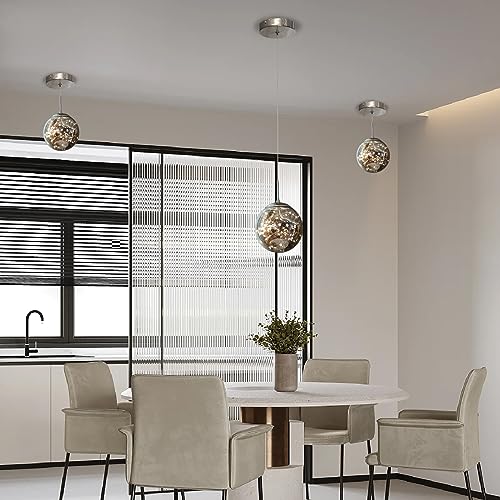 Modern Pendant Light Fixtures for Kitchen Island Sphere Pendant Light Small Hanging Crystal Chandelier for Bedroom Entryway Living Room Foyer Hallway LED Chandeliers for Dining Room (127 Count)