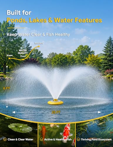 Pond Fountain Aerator with RGB Lights